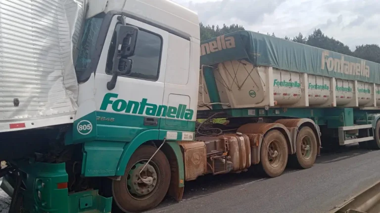 Tragédia na BR-376: Engavetamento com caminhões e automóvel deixa um ferido e causa caos no trânsito