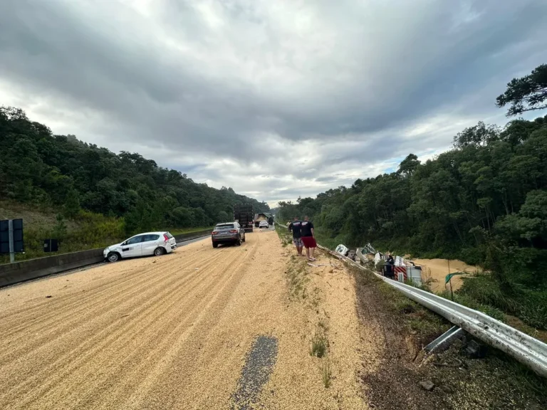 Caminhoneiro morre em grave acidente entre bitrens na BR-376