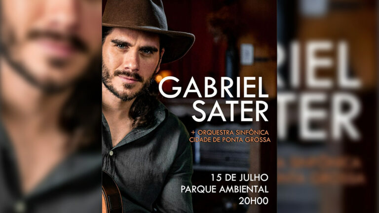 Cantor Gabriel Sater fará show no Parque Ambiental dia 15/07