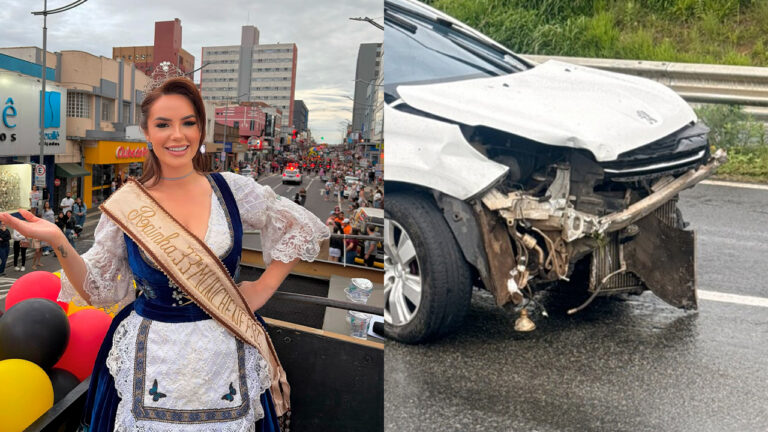 Rainha da 33ª München sofre acidente de carro na BR-376