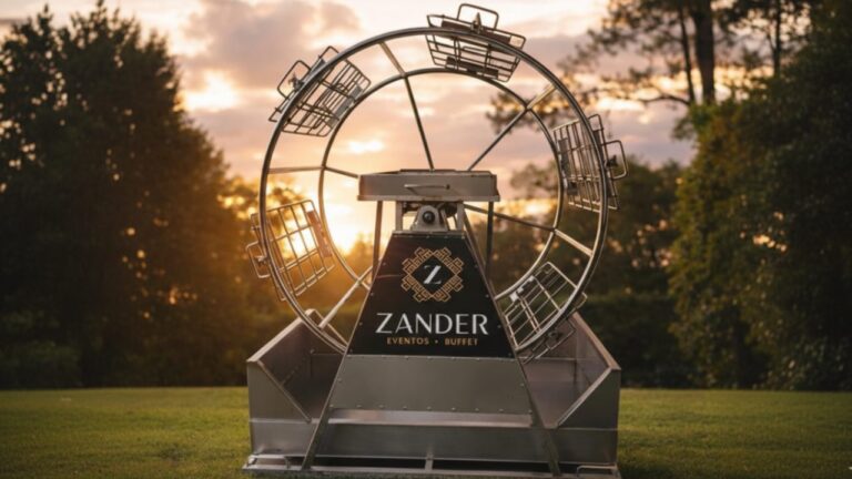 Zander Eventos inova e apresenta roda gigante de churrasco para eventos gastronômicos