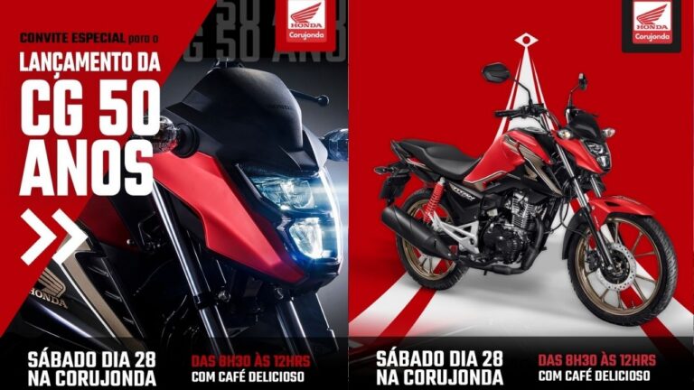 Edição especial da Honda CG 50 Anos será lançada na Corujonda neste sábado (28) em Ponta Grossa