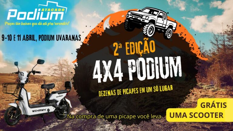 2ª Edição ‘4×4 Podium’ inicia nesta quinta-feira com promoções imperdíveis em Ponta Grossa, na Podium Uvaranas